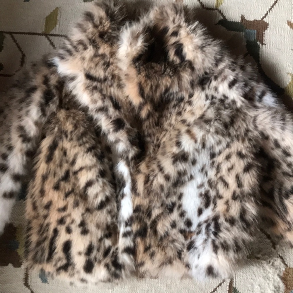Leopard Faux Fur Cropped Coat